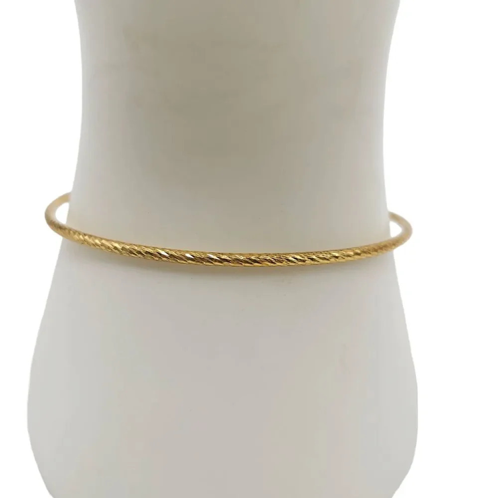 Dainty Twisted Cuff Bangle Bracelet Gold Tone Vintage